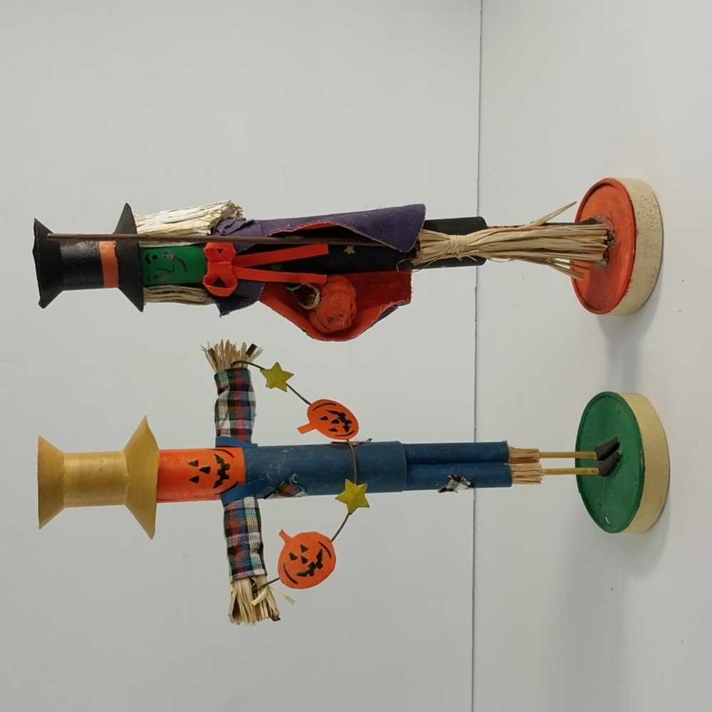 Vintage Halloween Taper Candle Holders Decor Figurines